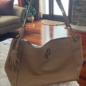 Tory Burch Tan Leather Shoulder Bag